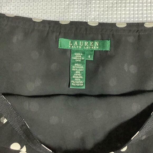 Lauren Ralph Lauren Black & White Silk Polka Dot Flowy Skirt - Picture 4 of 11